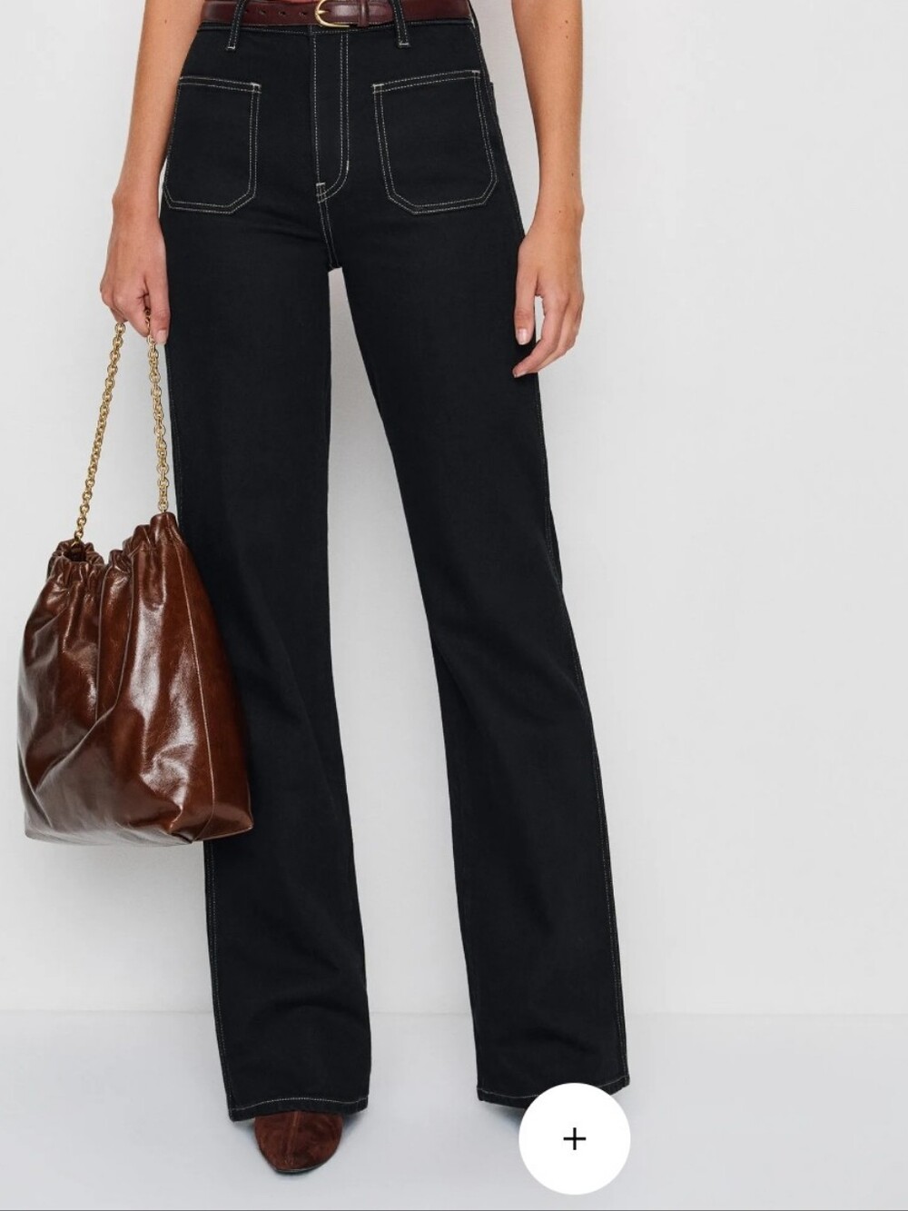Reformation Alyssa Stretch High Rise Wide Leg Jeans in black Size 27 - Picture 9 of 9